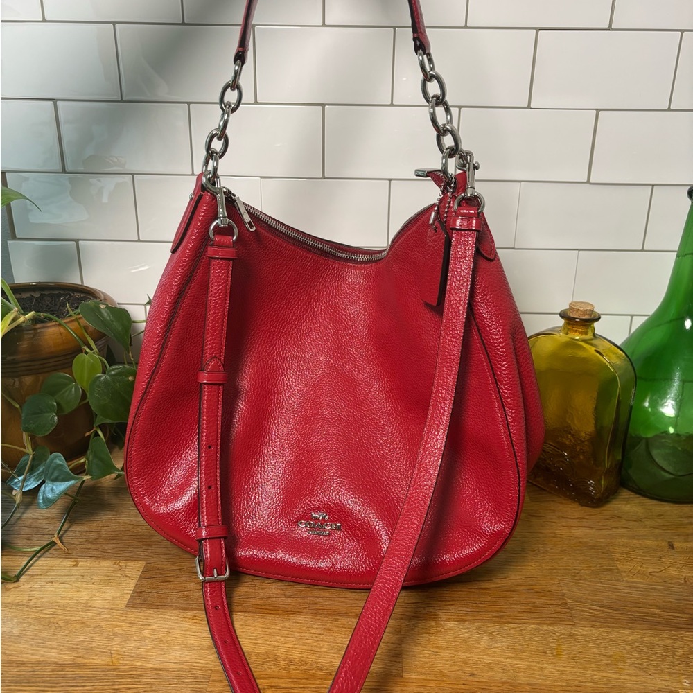 Coach Cherry Red Leather Shoulder Bag - Picture 1 of 4